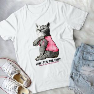 Paws For The Cure Breast Cancer Awareness Cat Lovers Handmade Shirt