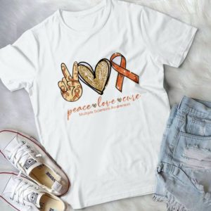 Peace Love Cure Multiple Sclerosis Awareness Breast Cancer Awareness Handmade Shirt