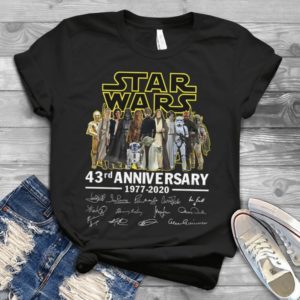 Star Wars 43rd Anniversary 1977-2020 Signatures Handmade Shirt