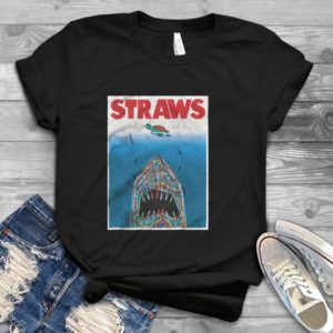 Straws Funny Shark And Funny Turtle Handmade Shirt