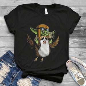 The Child Yoda Riding Porg Handmade Shirt