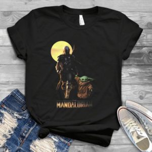The Mandalorian Yoda Master With Friend Sunset Handmade Shirt