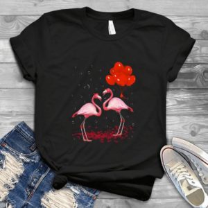 Valentine's Day Couple Flamingo With Love - Valentines Day Gift For Women Best Unisex T- Shirt