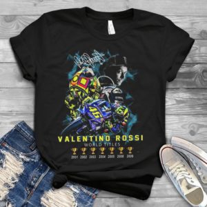 Valentinp Rossi World Titles 2001 To 2009 Handmade Shirt
