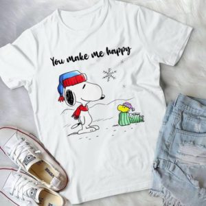 You Make Me Happy For Snoopy Dog Handmade Shirt