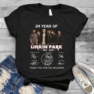 24 Years Of Linkin Park 1996 2020 Members Signatures Thank You For The Memories – For Chestter Bennington’s Birthday Hard Rock Metal Lovers Handmade Shirt