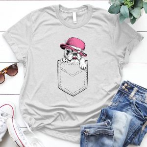 A Bulldog Pocket Dog Personalized Gift Cute Dog Pocket, Dog Image, Cute Puppy Dog, Small Dog
