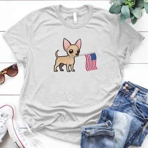 America Flag Chihuahua Dog Lover Pet, Dog Love, Animal, Puppy, Dog Meme, Funny Dog, Cute Dog, Personalized Quote, Cartoon Dog Graphic