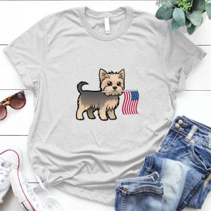 America Flag Yorkie Dog Lover Graphic Painting Pet, Dog Love, Animal, Puppy, Dog Meme, Funny Dog, Cute Dog, Personalized Quote