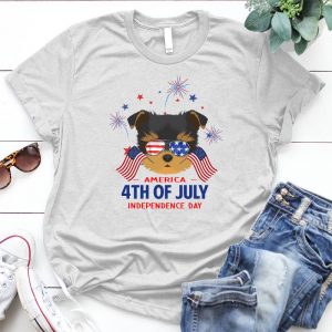 America Yorkie 4th Of July Independence Day Dog Lover Pet, Dog Love, Animal, Puppy, Dog Meme, Funny Dog, Cute Dog, Personalized