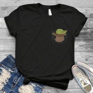 Baby Yoda Hugging Your Pocket Shirt - Yoda In Pocket Star War Movies Handmade Shirt_010_012