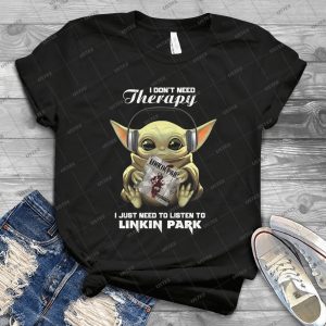 Baby Yoda I Don’t Need Therapy I Just Need To Listen To Linkin Park Tee- Yoda Baby Hold Linkin Park Album We Are Soldier Hybrid Theory Handmade Shirt_011_013
