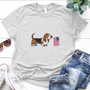 Basset Hound Flag Best Gift For Dog Lover American Flag, Dog Image, Basset Hound Flag, American Flag, Best Gift For Dog Lover