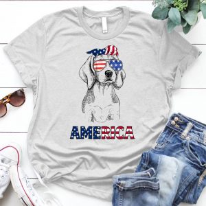 Beagle Wears American Flag Glasses Cool Dog Image American Flag Glasses, Dog Wears American, Wearing American Flag, Dog Wears American Flag Glasses, National Freedom Day