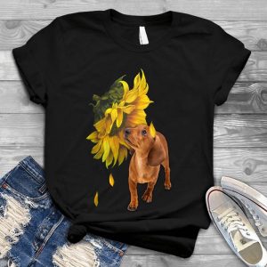 Beautiful Sunflower And Dachshund Dog Personalized D Iamge Mix With Beautiful Flower Sunflower Image, Dachshund Image, A Beautiful Sunflower, Pet And Flower Mixed