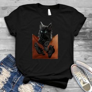 Black Cat Pocket Pet Personalized Gift Cute Cat Pocket, Cat Image, Cute Kitten, Small Cat