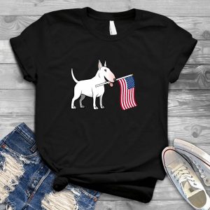 Bull Terrier Image And Us Flag Independence Day Bull Terrier Image, Us Flag, Dog Image, Independence Day Shirt