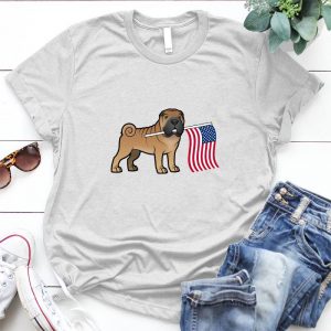 Bulldo Gand American Flag Dog National Day American Flag, Cute Dog, Us Flag, National Freedom Day Handmade Shirt