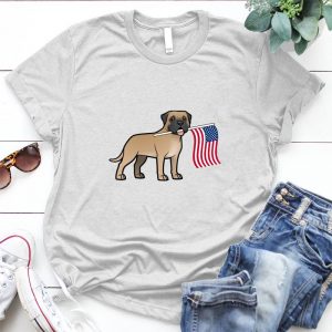 Bullmastiff And Us Flag Dog Independence Day Dog Image, Us Flag And Bullmastiff, Independence Shirt