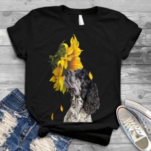 Cocker Spaniel And Sunflower Gifts For Dog Lovers Cocker Spaniel Black And Brown Figurine, Sunflower Statue Gift,summer, Home Office Desk Decor, Spring Shower Present