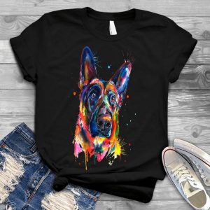 Colorful German Shepherd Puppy Art Dog Lover Gift Canvas Art, Canvas Wall, Illustration, Home Decor, Dog Lover Gift, Large Canvas Art