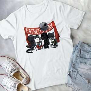 Darths Vaders Supper Mans Batmann Aliens Together - Funny Father's Day