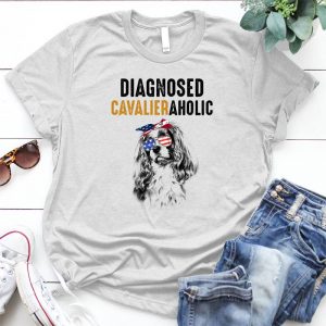 Diagnosed Cavalier Aholic - America Dog Lover Pet, Animal, Puppy, Dog Meme, Funny Dog, Cute Dog, Personalized Quote, Cartoon Dog Graphic