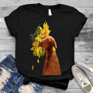 Dog With Sunflower Vizsla Dog Lover Pet, Dog Love, Animal, Puppy, Dog Meme, Funny Dog, Cute Dog, Personalized Quote, Cartoon Dog Graphic