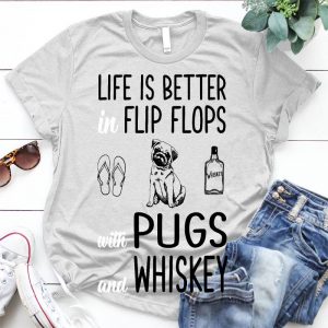 Flip Flops, Dog And Whiskey Best Personalized D Gift For Dog Dog Quote, Life Is Better Flip Flops, Nice Whiskey