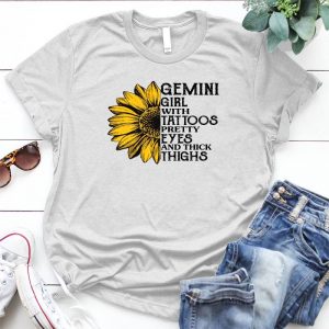 Gemini Girl With Tattoos, Eyes, Thigns Personalized Gift For Girl Beautiful Sunflower, Girl Quote, Girl Gift, Tattoos, Eyes, Thigns