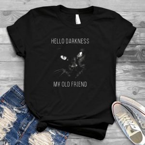 Hello Darkness, My Old Friend - Black Cat Drawineg Pet Image Darkness Black Cat, For Hello Darkness, Old Friend Posters, Cat Halloween