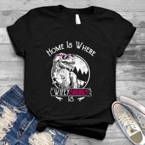 Home Is Where My Wifey Saurus Is Hubby Wifey Anniversary Anniversary Couple, Anniversary Couple, Honeymoon Shirts, Wedding Gift, Bridal Hubby Wifey Est