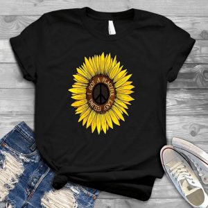 I Got A Peaceful Easy Feeling Hippie Sunflower Funny Graphic Hippie, Sunflower I Got, Feeling Tshirt Gift Hippie