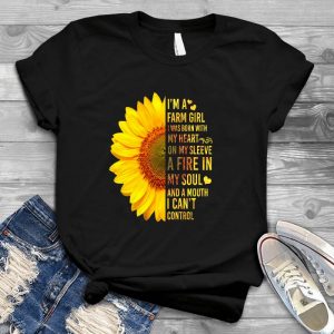 I'm A Farm Girl I Was Born With My Heart Gift For Men Gift For Men, I'm A Farm Girl I Was Born, Farmer Crewneck, Women