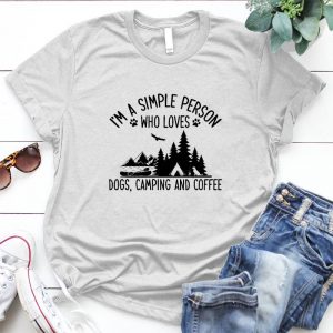 I'm A Simple Person Who Loves Dog Camping &coffee Gift For Her Vintage Aesthetic Coffee, Gift For Her, Gift For Dog Mom, Dogmom Gift,puppy Owner, Dog Quotes