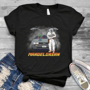 Mandelorean The Mandalorian Starr Waars Shirt – Baby Yoda And The Mandalorian In Back To The Future Handmade Shirt