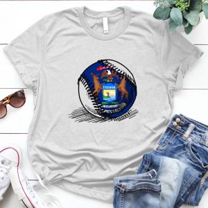 Michigan Flag And Tennis Ball I'm From Michigan State Michigan Floral Print, Home State , Michigan Gift, Michigan Native