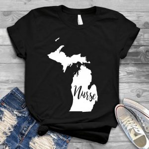 Michigan Nurse Michigan Nurse Gift Michigan Floral Print, Home State , Michigan Gift, Michigan Native