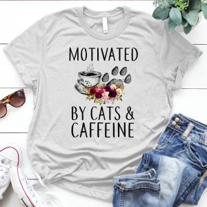 Motivated By Cat And Caffeine Cat Lover Coffee, Pet, Animal, Cat Lover, Kitten, Cat Meme, Funny Cat, Cute Kitten