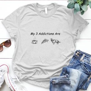 My 3 Addictions Are Coffee And Pizza And Cavalier Dog Lover Pet, Animal, Puppy, Dog Meme, Funny Dog, Cute Dog, Personalized Quote, Cartoon Dog Graphic
