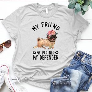 My Friend My Partner Pug Dog Lover Gift Cute Lovely Animal, Puppy, For Pet Owner, Pug Mom, Dog Lover