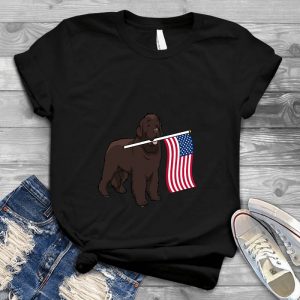 Newfoundland Dog And America Flag Dog Lover Gift Smiling Dog Breed Puppy, American Flag Aviators,canine Animal Pet
