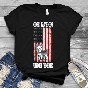 One Nation Under Yorkie America Flag Dog Lover Pet, Dog Love, Animal, Puppy, Dog Meme, Funny Dog, Cute Dog, Personalized Quote