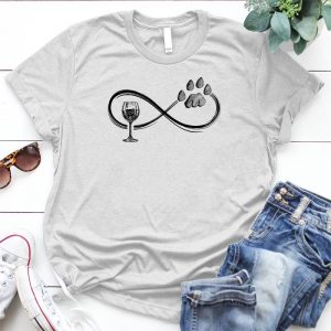 Paw And Wine Glass Cycle Drawineg Gift For Dog Lover Paw And Wine Glass Cycle, Paw And Wine, Dog Paw, Paw And Wine Glass