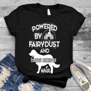 Powered By Golden Retriever Hair Gift For Her Gifts Custom Pet, Memorial, Golden Retrieve, Dog Valentines Day, Valentines Day Gift, Gift For Her, Gift For Him