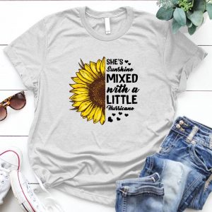 She's Sunshine Mixed Hurricane Best Girl Saying Meaningful Gift To Girl, Girl Quote, Personalized D Gift For Girl, April Girl, Best Girl Saying