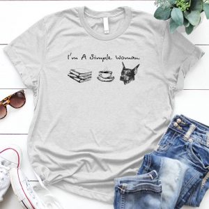 Simple Woman Love Books Coffee & Dorberman Doberman Mom Gift Dog Owner Gift, Dog Shirts, Dog Owner, Doberman, Love Wine