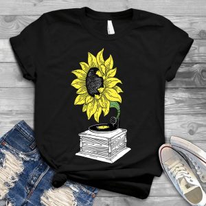 Spinning The Disc With Music Sunflower Graphic Music, Sunflower, Best Graphictee