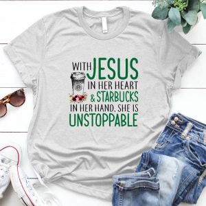 Staarbucks- With Jesus In Her Heart & Staarbucks In Her Hand Best Gift For Lover Coffee,coffee Saying, Best Gift For Coffee Lover, Staarbucks