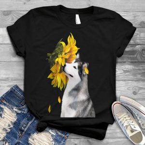 Sunflower And Alaska Dog Funny Animal Image Dog Image, Beautiful Dog, Beautiful Sunflower, Best Gift For Dog Lover